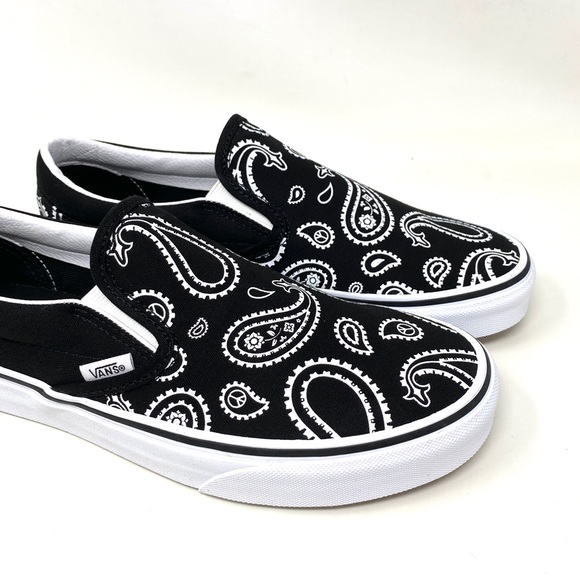 VANS Classic Slip On Peace Black Canvas Shoes Men’s Size Sneakers VN0A5JMHB0E - Picture 7 of 10